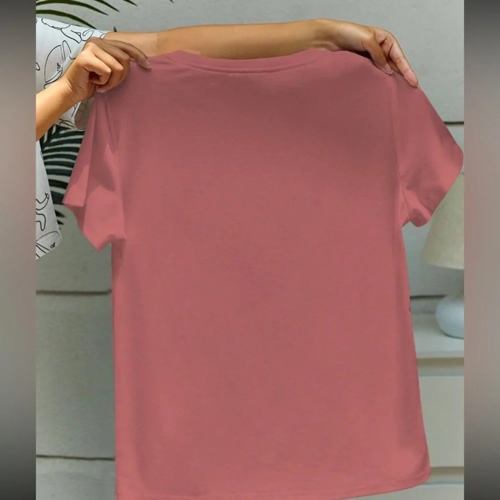 Christian Love Came Down Luke 2:11 Tee Shirt Faith Religious Rose Pink White - Picture 2 of 3